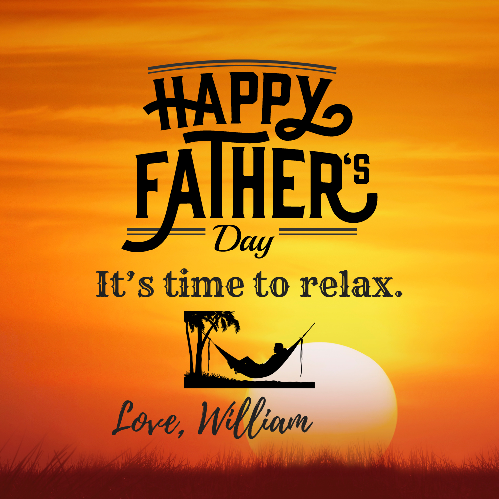 Men's Black Chronograph Watch with Custom Father's Day Card