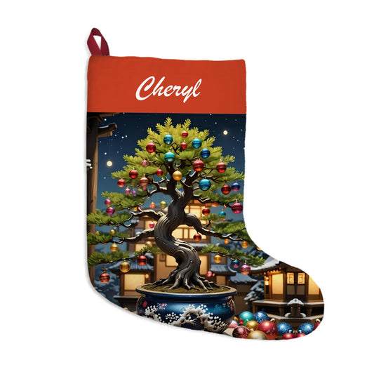 Personalized Bonsai Christmas Tree Stocking