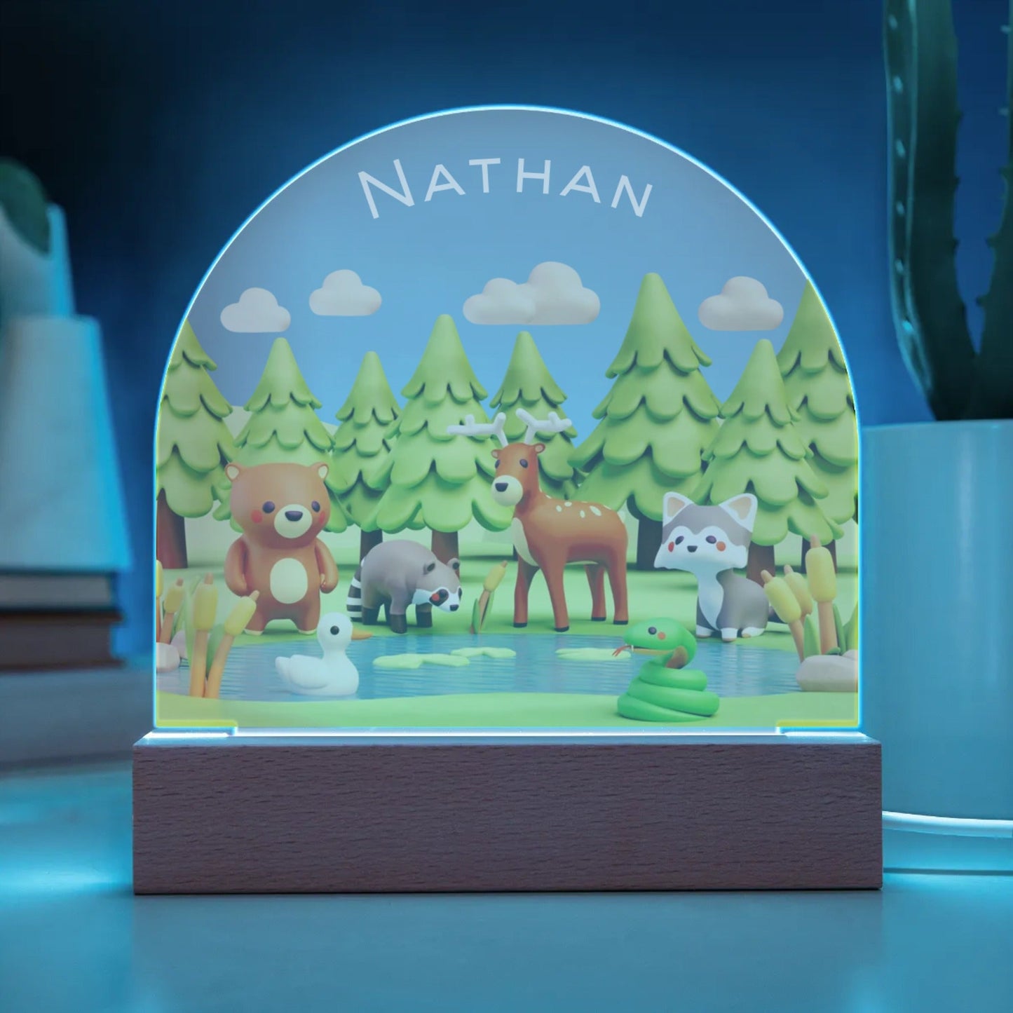 Acrylic Dome Plaque Forest Night Light