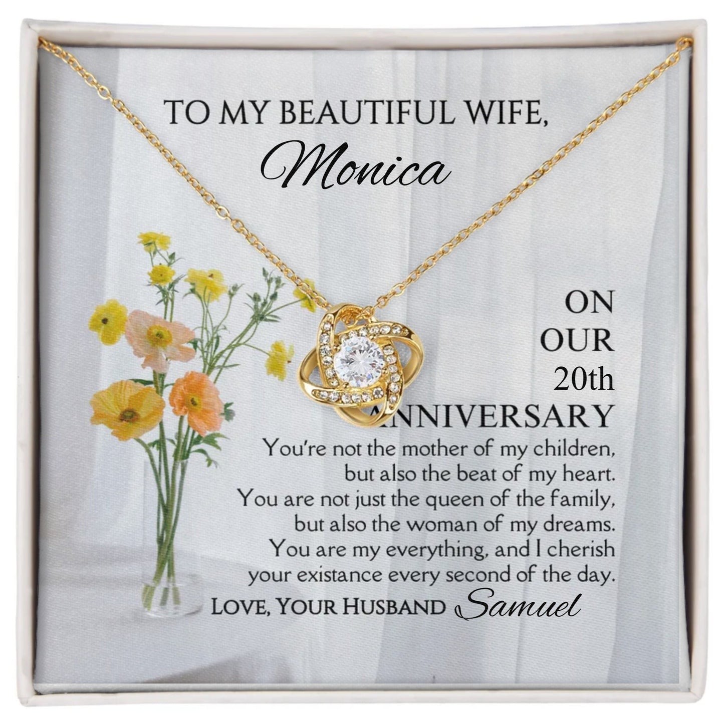 On Our Anniversary Love Knot Necklace