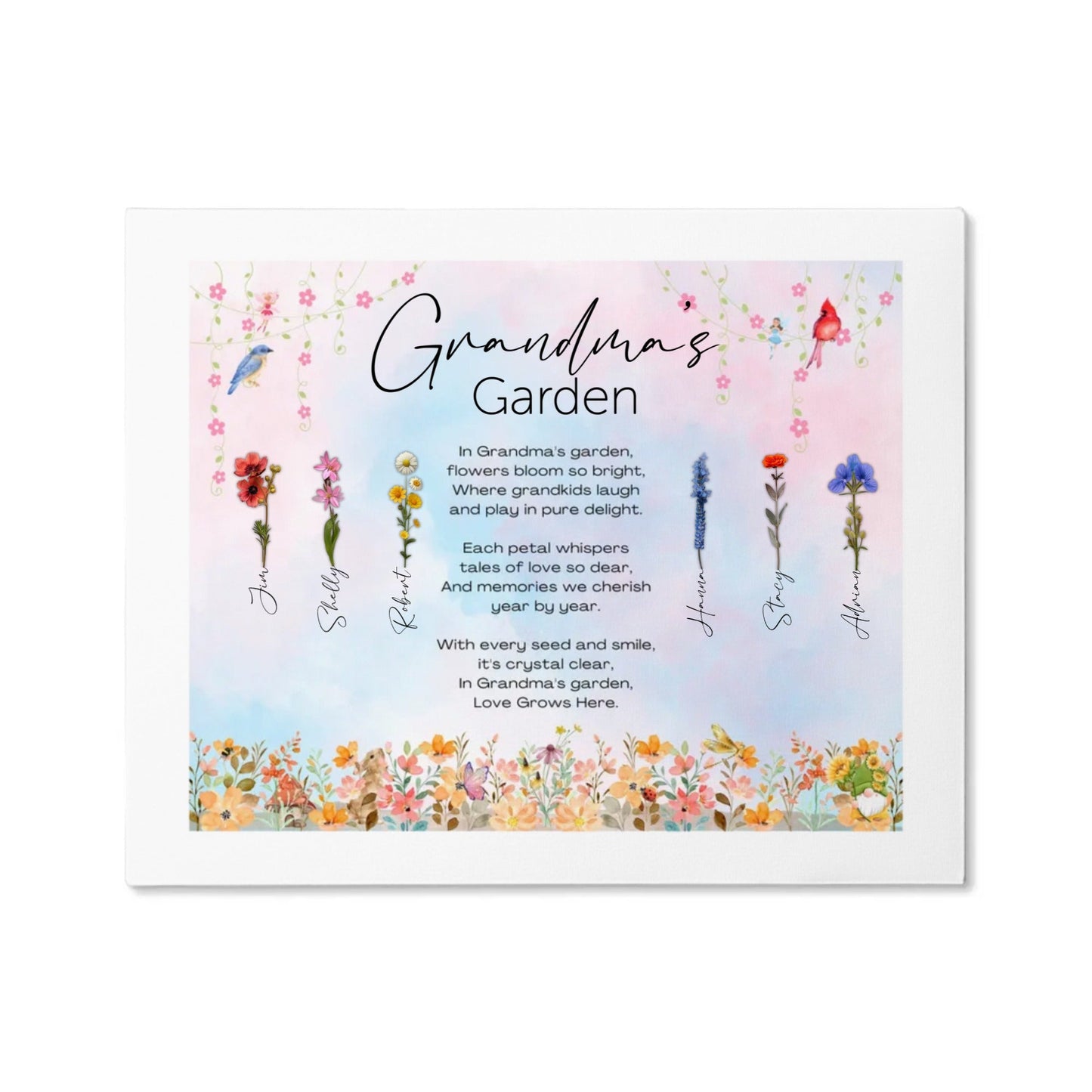 Grandma's Garden Customized Gallery Wrapped Canvas