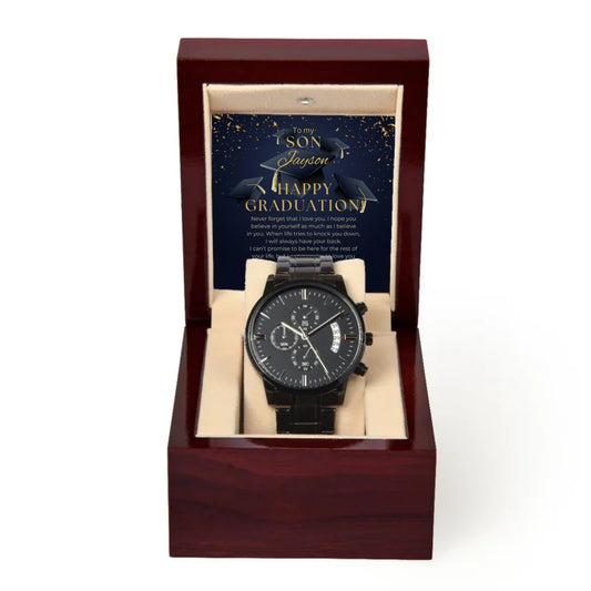 Graduation Son Black Chronograph Watch