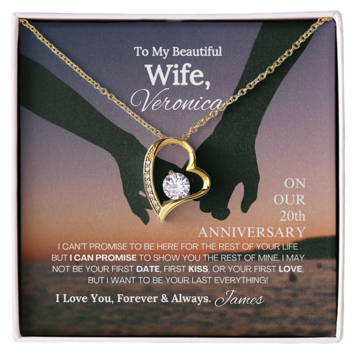 On Our Anniversary Forever Love Necklace - 18k yellow gold finish