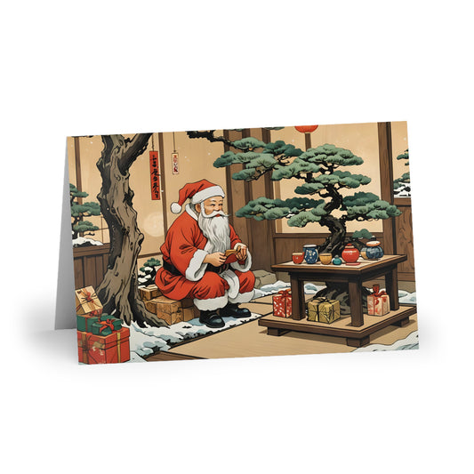 Bonsai Santa Greeting Cards (1 or 10-pcs)