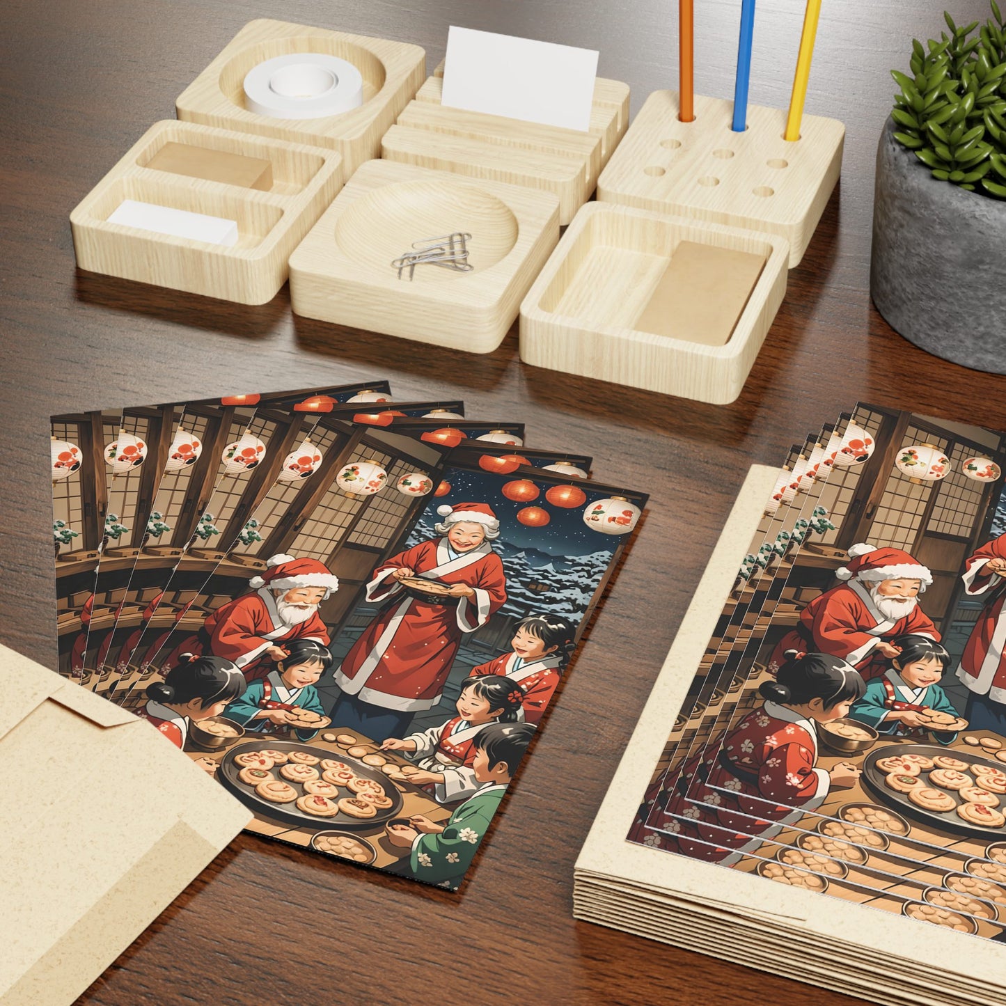 Cookies With The Claus' Greeting Cards (1 or 10-pcs)