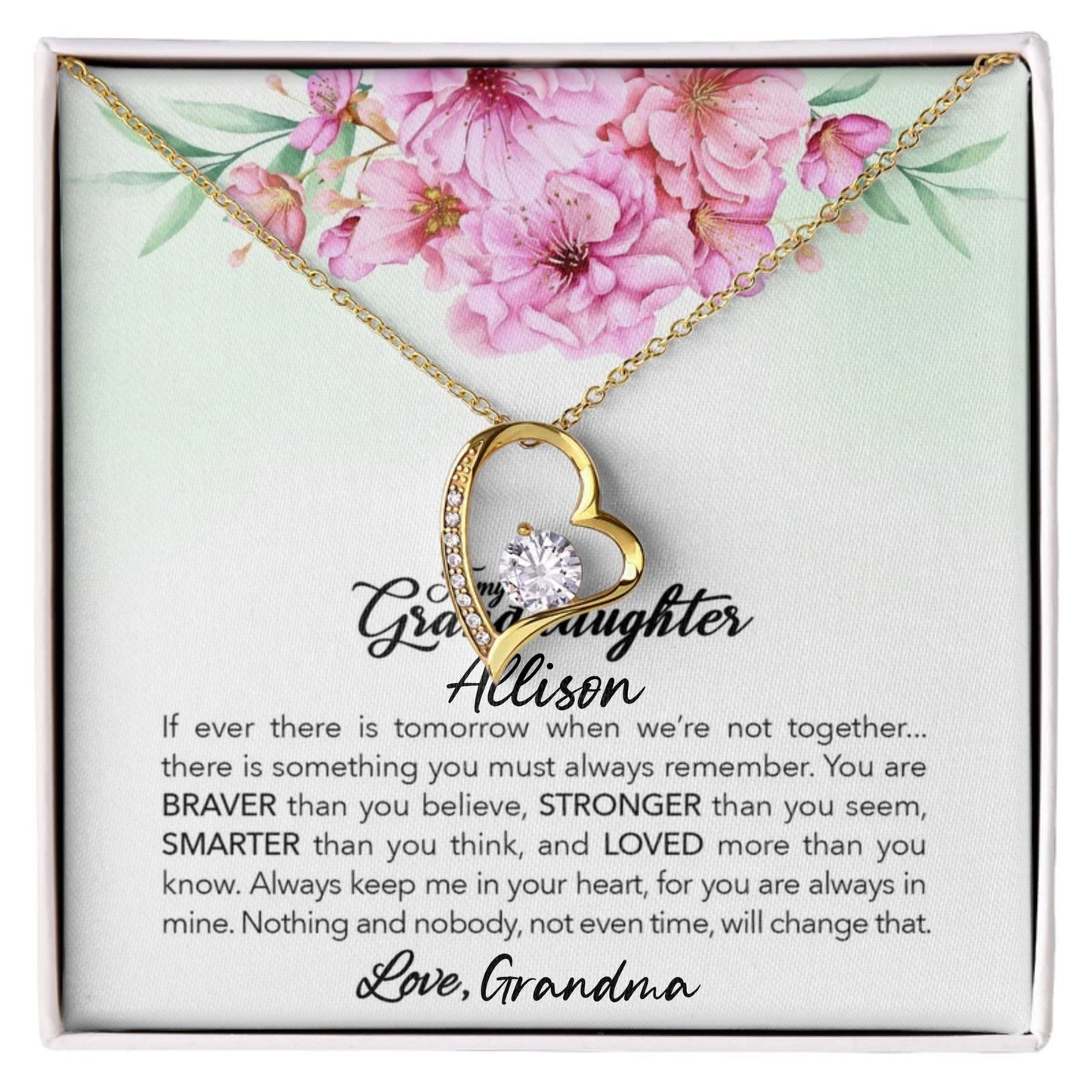 To My Granddaughter Forever Love Necklace - 18k yellow gold finish