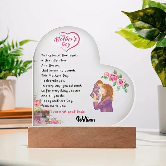 Mother's Day Customized Acrylic Heart Plaque