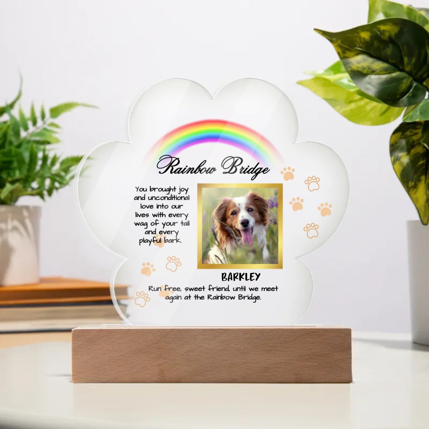 Dog Memorial Acrylic Paw Plaque