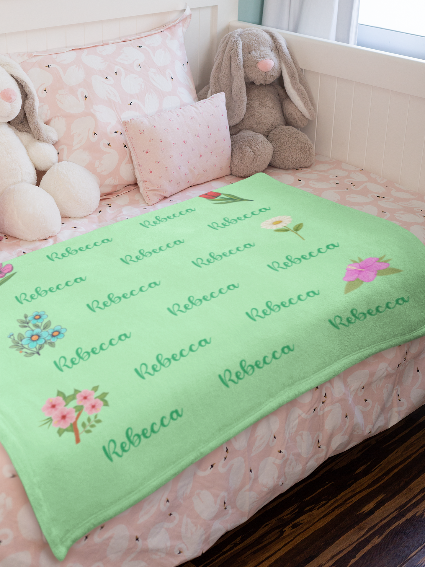 Customized Flower Baby Fleece Blanket