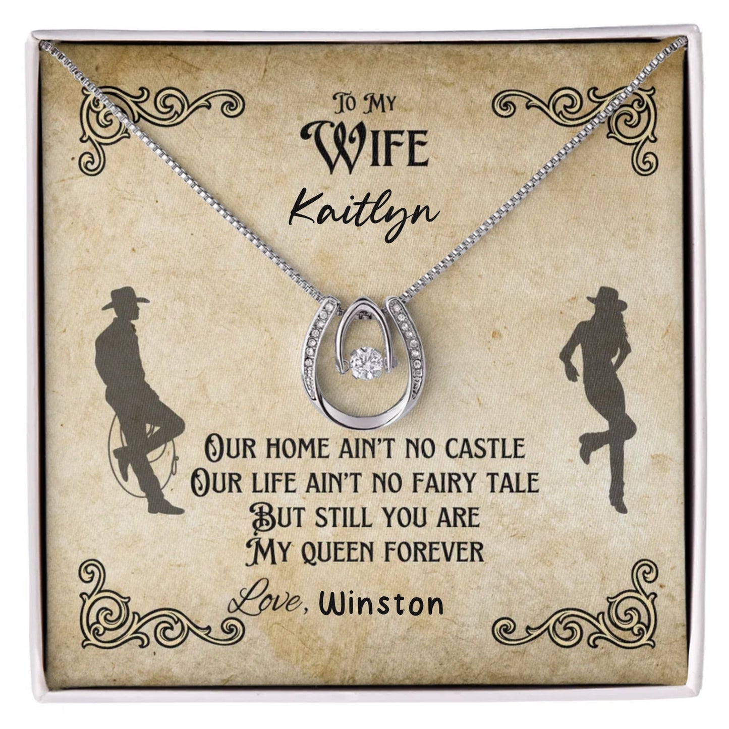 To My Wife Lucky in Love Necklace