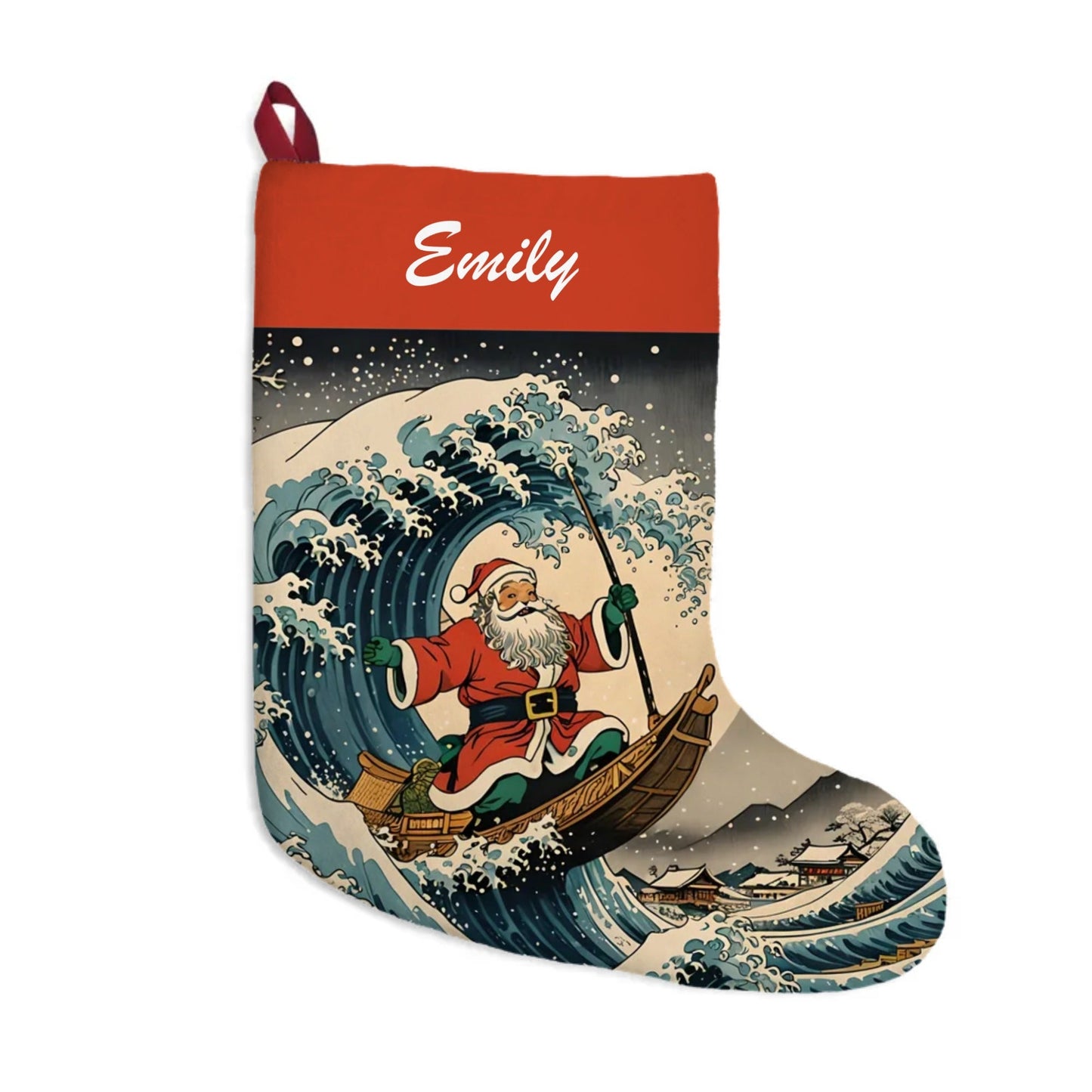 Personalized Great Wave Christmas Stocking