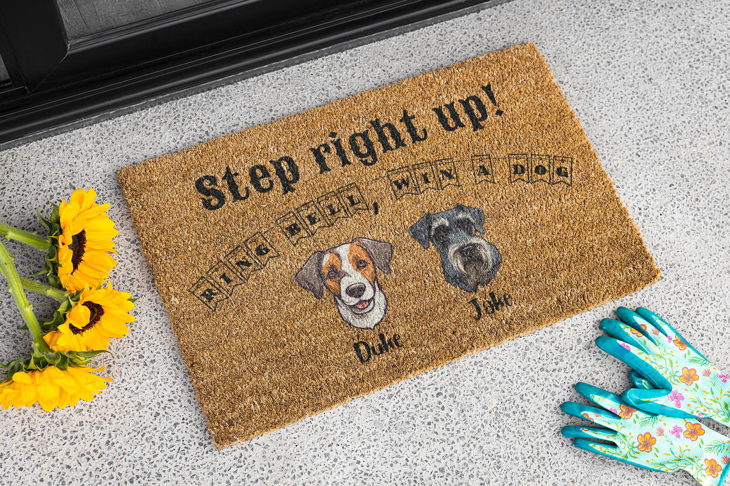 Customized Two Dog Doormat