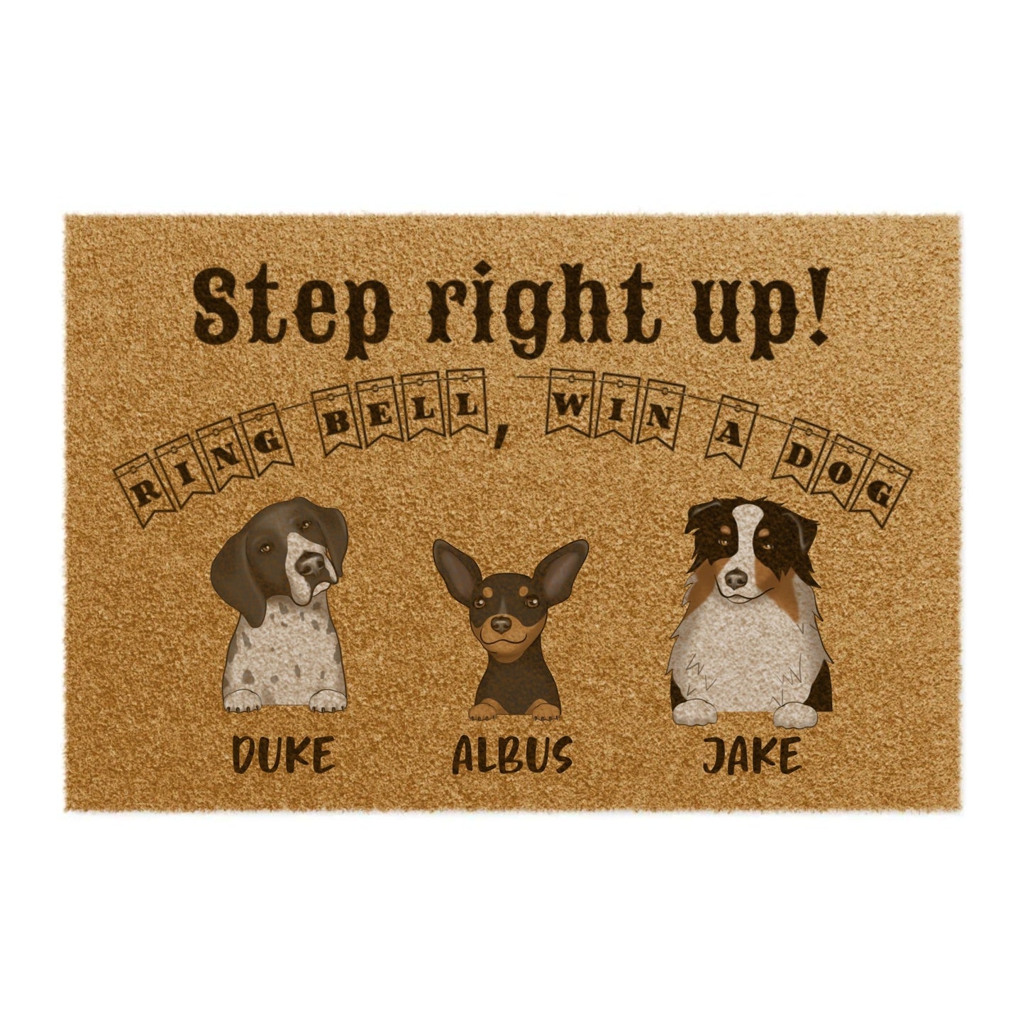 Customized Three Dog Doormat