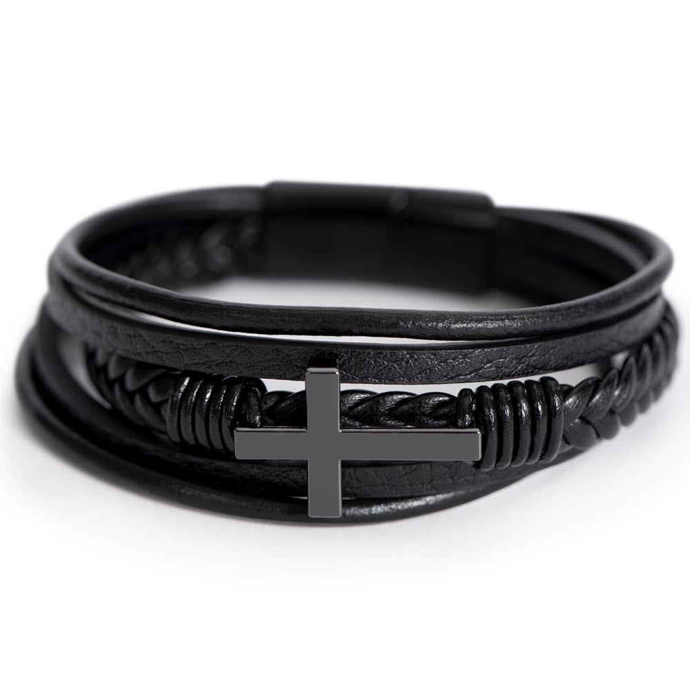 To My Son Men's Cross Bracelet