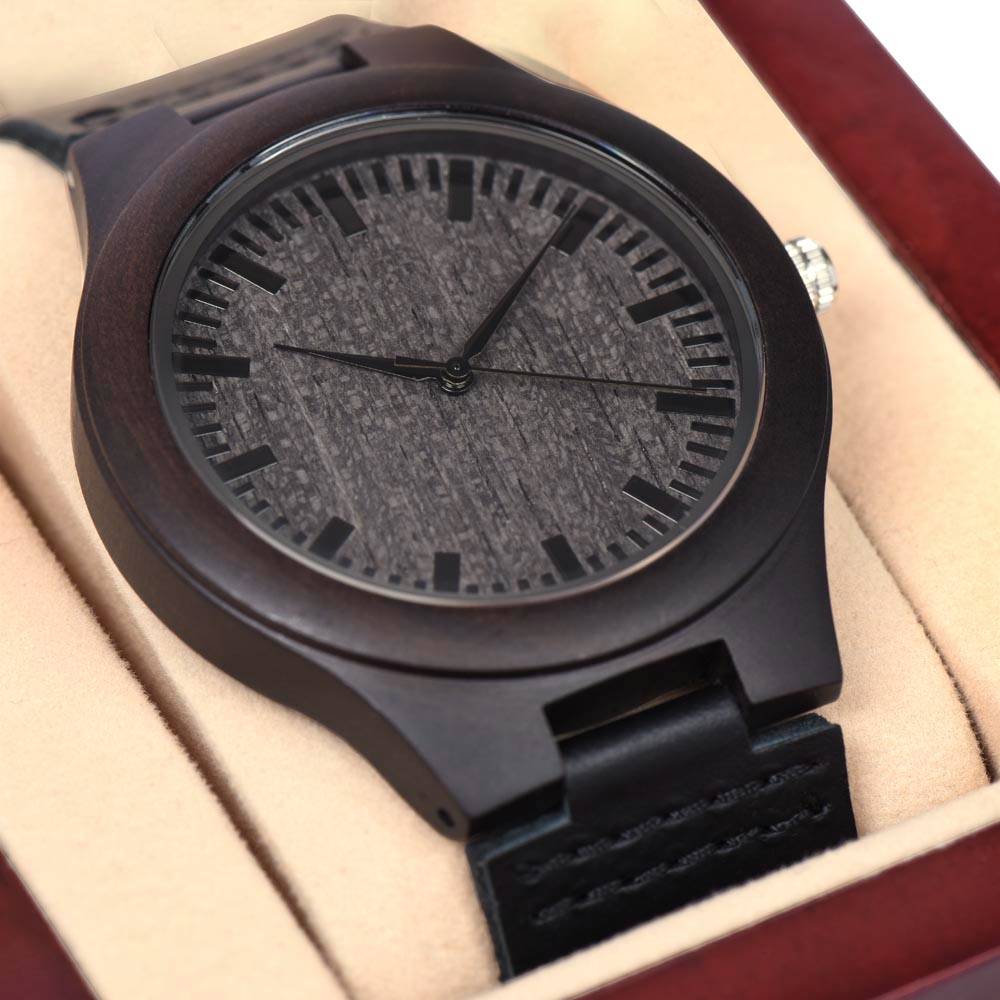 Men's Wooden Watch with Custom Father's Day Card