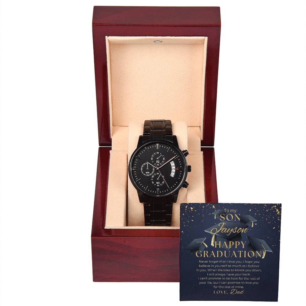 Graduation Son Black Chronograph Watch