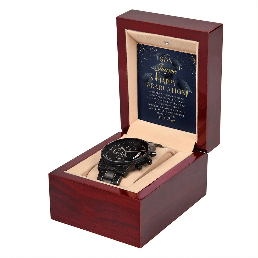 Graduation Son Black Chronograph Watch