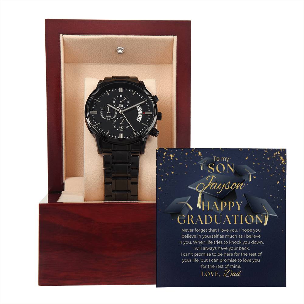 Graduation Son Black Chronograph Watch