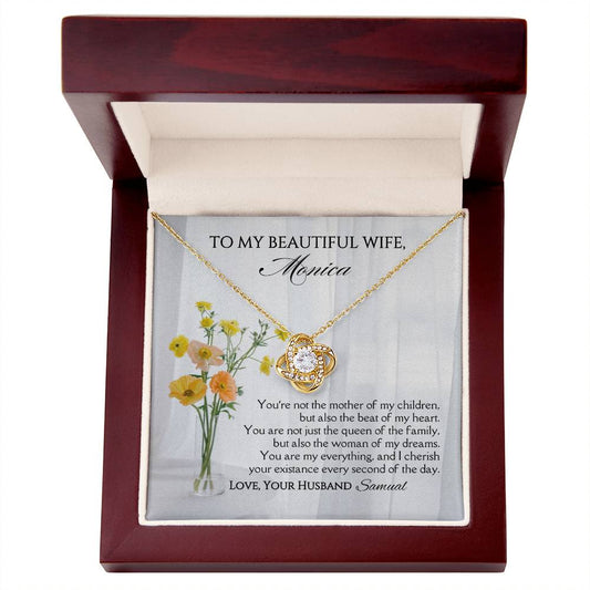 To My Beautiful Wife Love Knot Necklace