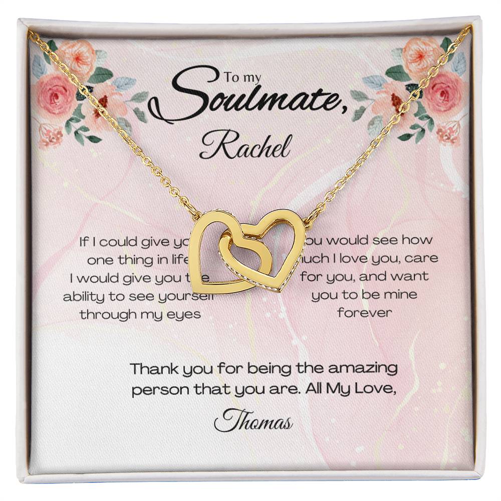 To My Soulmate Interlocking Hearts Necklace