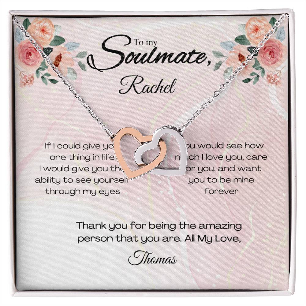 To My Soulmate Interlocking Hearts Necklace