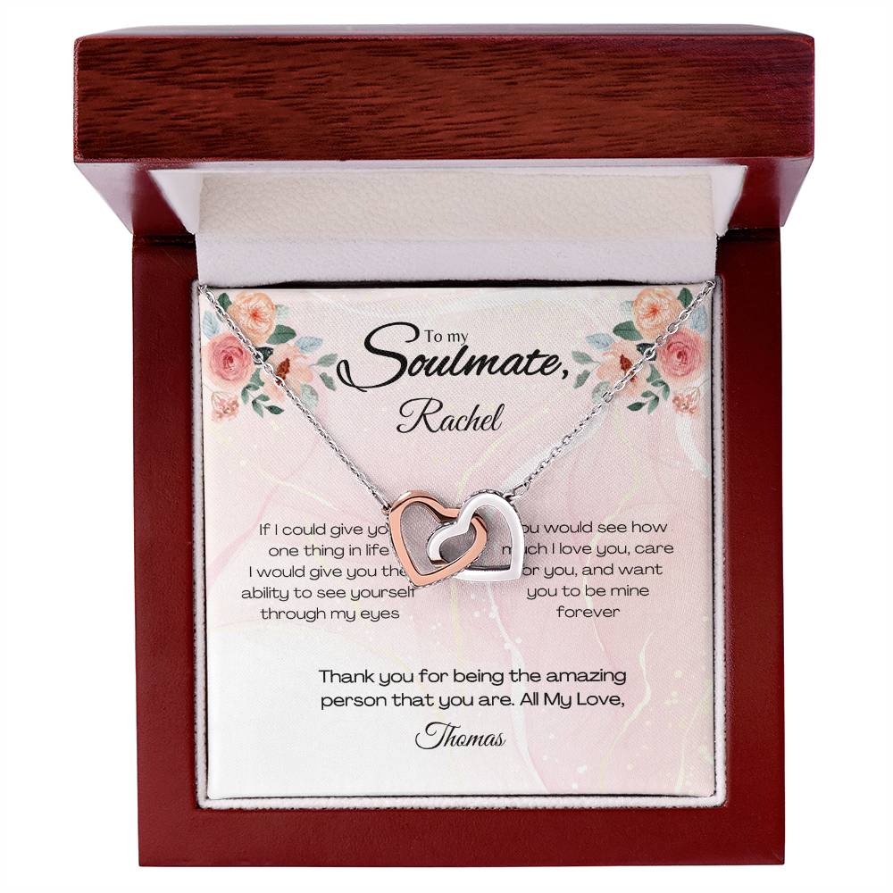 To My Soulmate Interlocking Hearts Necklace