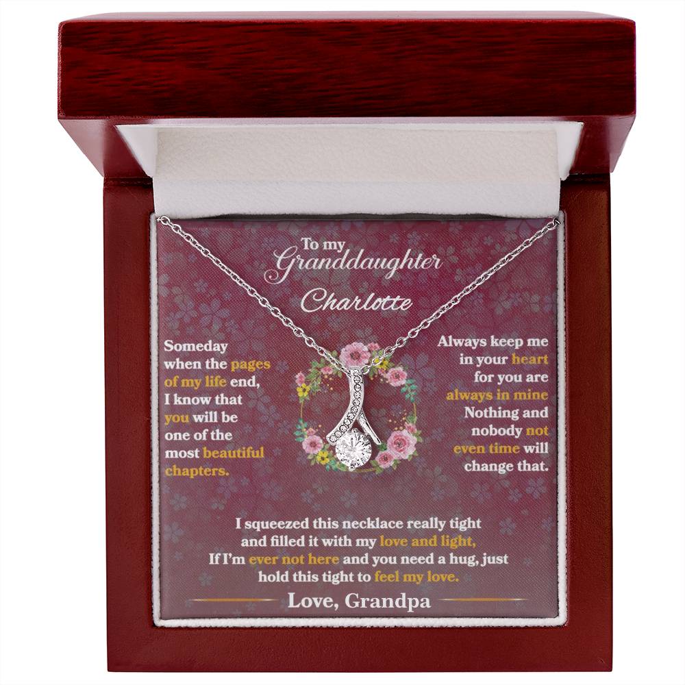 To My Granddaughter Alluring Beauty Necklace