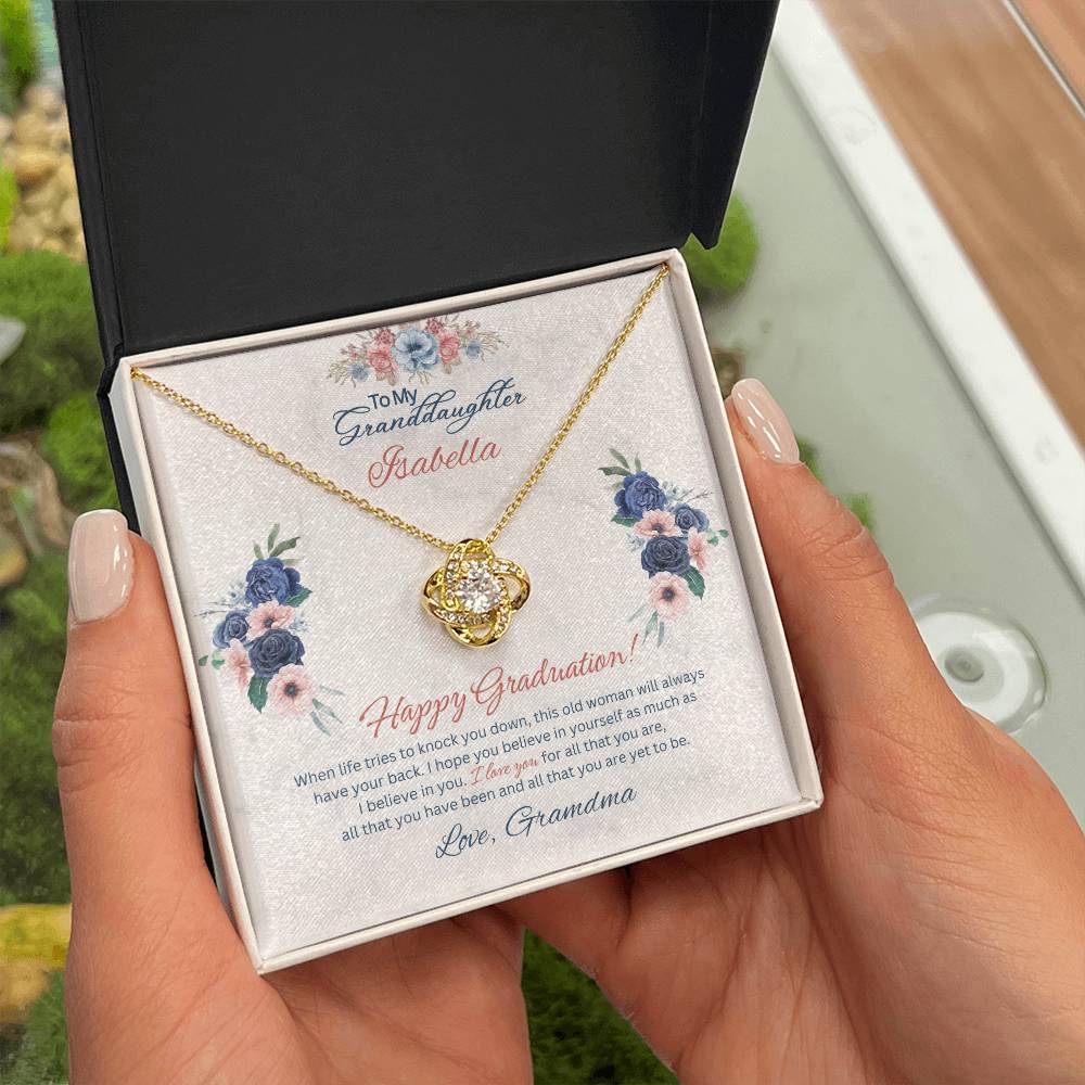 Graduation Granddaughter Love Knot Necklace