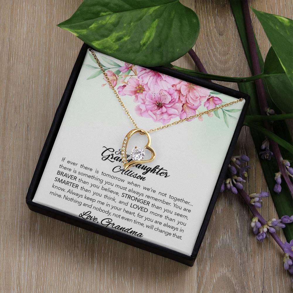 To My Granddaughter Forever Love Necklace - 18k yellow gold finish