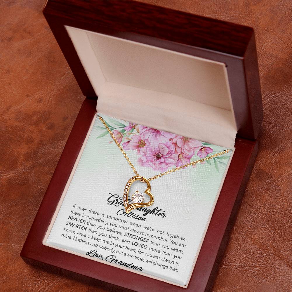 To My Granddaughter Forever Love Necklace - 18k yellow gold finish