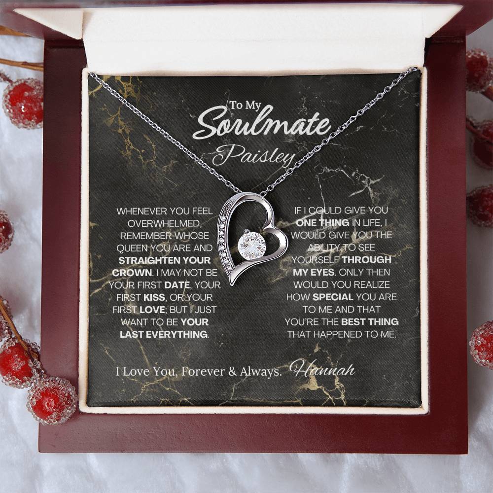 To My Soulmate Forever Love Necklace - 14k white gold finish