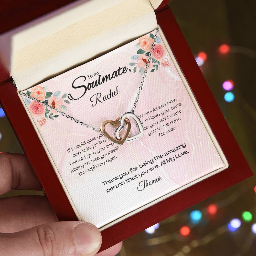 To My Soulmate Interlocking Hearts Necklace