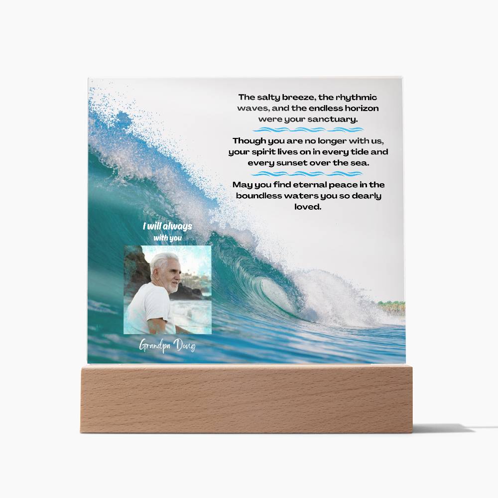 Big Wave Memorial Acrylic Square Plaque