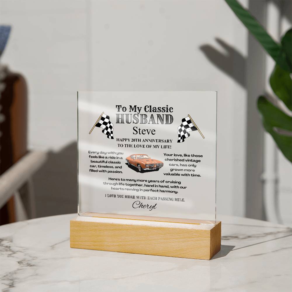 To My Husband Anniversary Acrylic Square Plaque