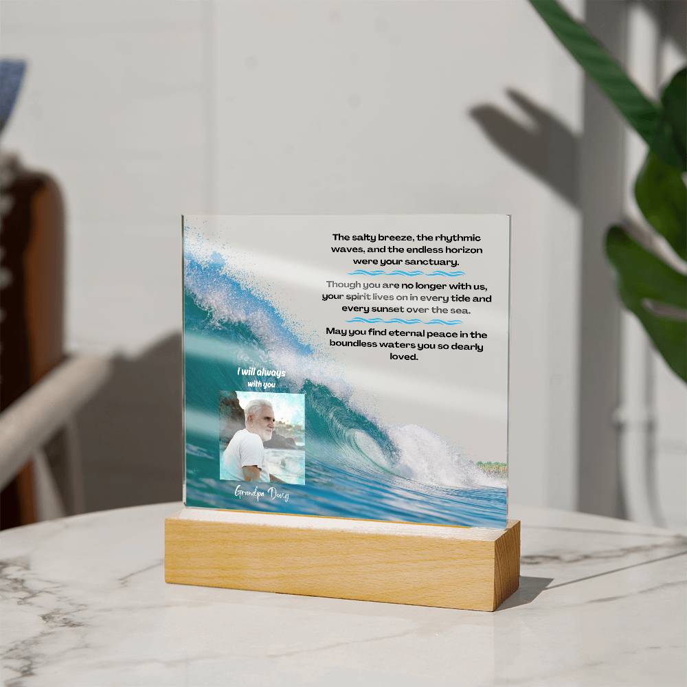 Big Wave Memorial Acrylic Square Plaque