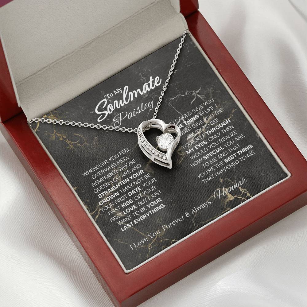 To My Soulmate Forever Love Necklace - 14k white gold finish