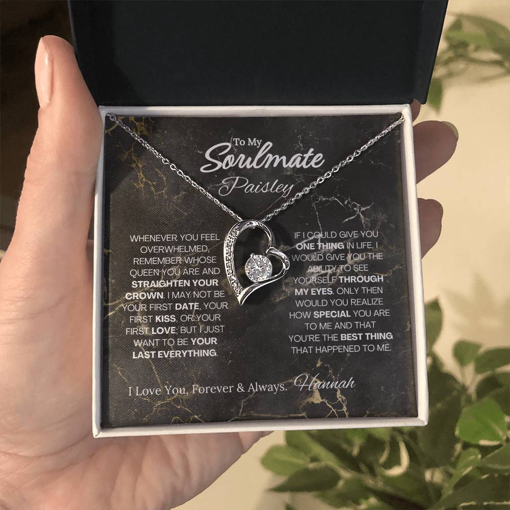 To My Soulmate Forever Love Necklace - 14k white gold finish