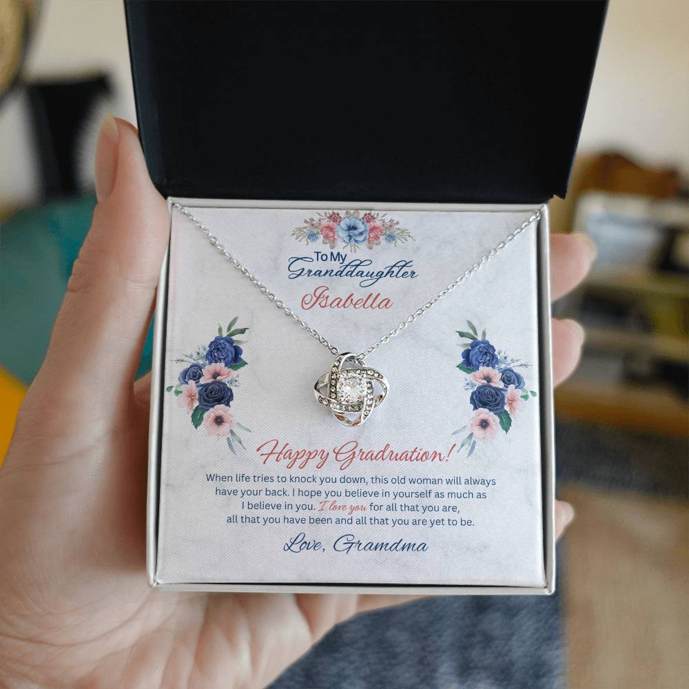 Graduation Granddaughter Love Knot Necklace