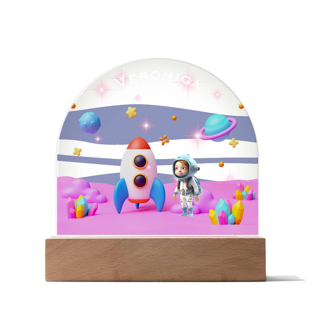 Acrylic Dome Plaque Astro Girl Night Light