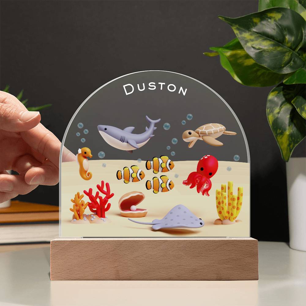 Acrylic Dome Plaque Sea Garden Night Light