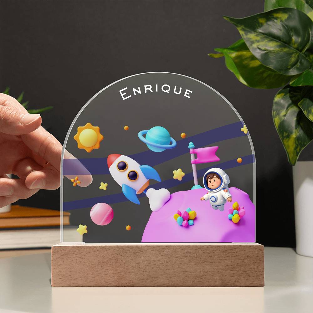 Acrylic Dome Plaque Blast Off Night Light