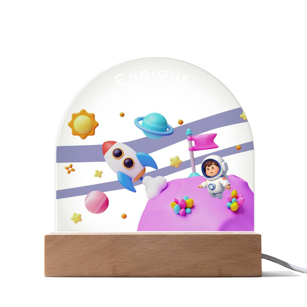 Acrylic Dome Plaque Blast Off Night Light