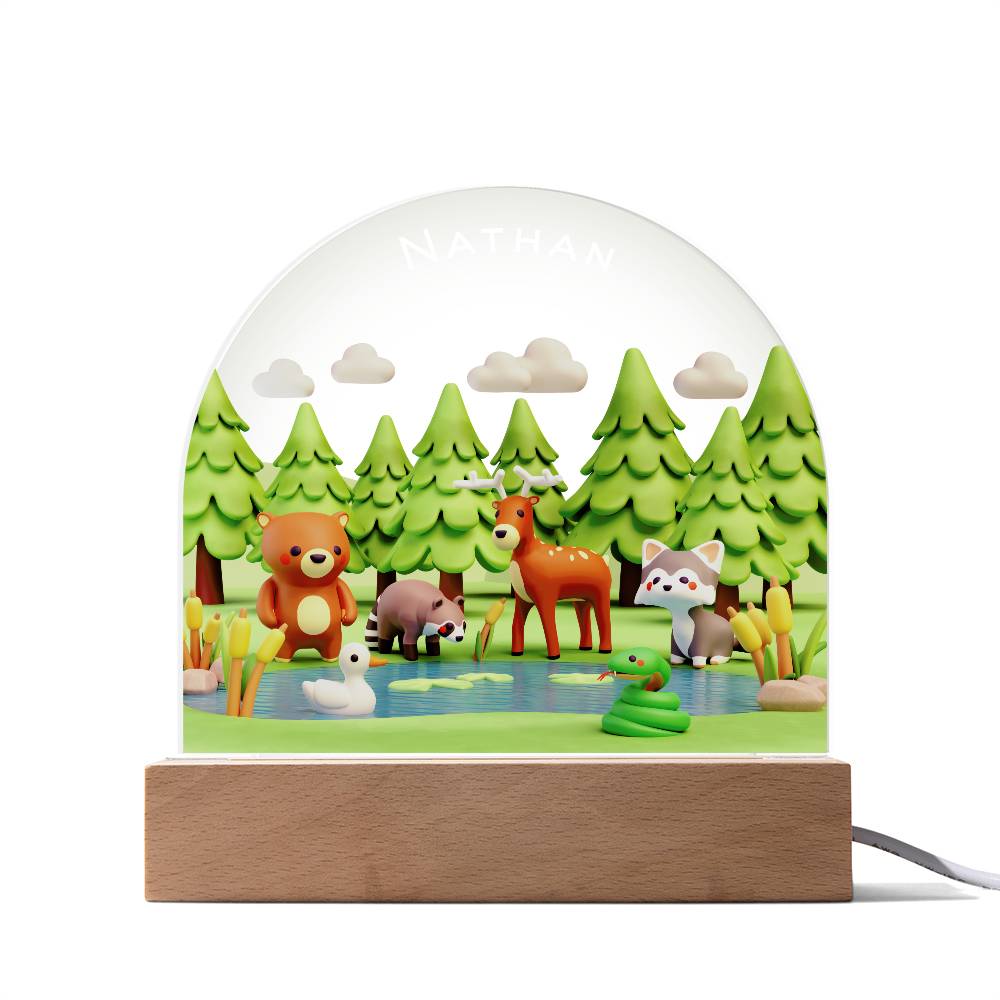 Acrylic Dome Plaque Forest Night Light