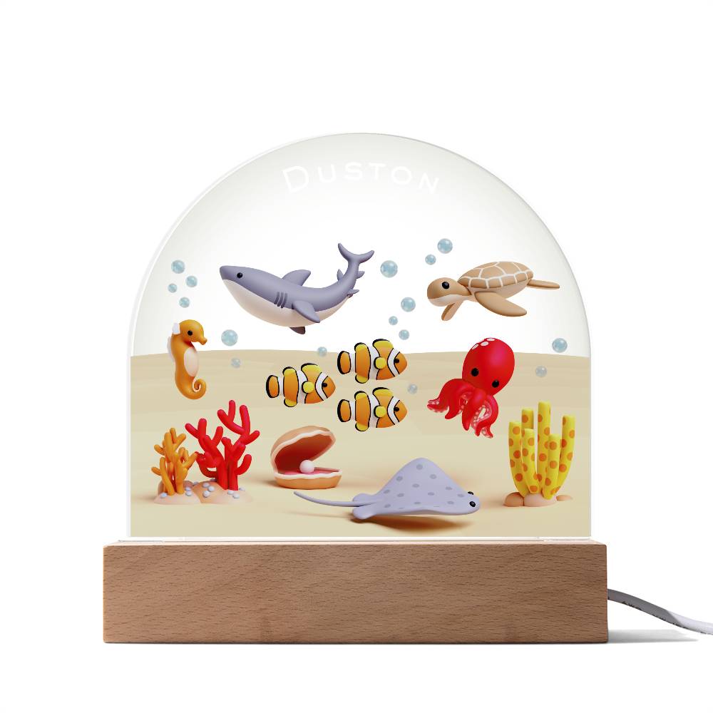 Acrylic Dome Plaque Sea Garden Night Light