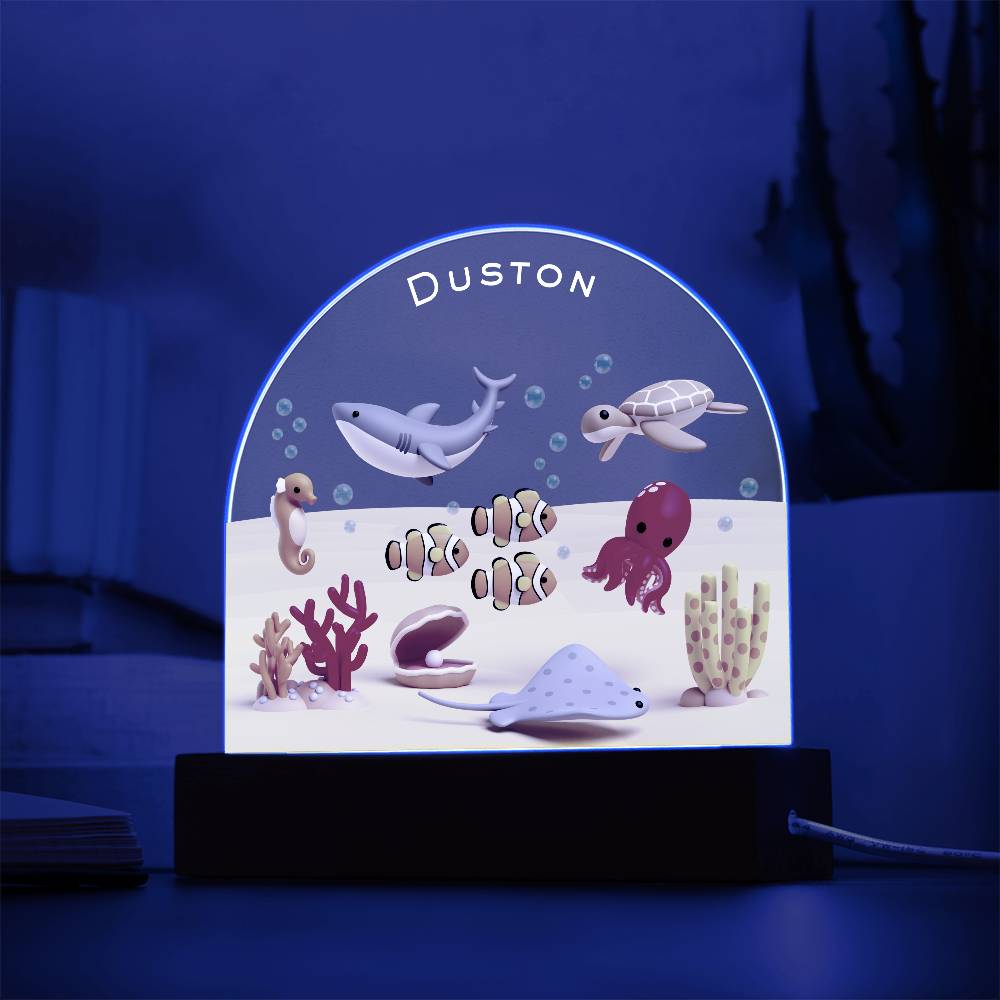 Acrylic Dome Plaque Sea Garden Night Light