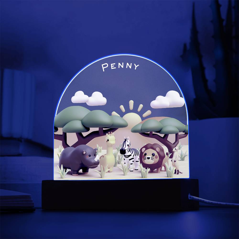 Acrylic Dome Plaque Safari Night Light