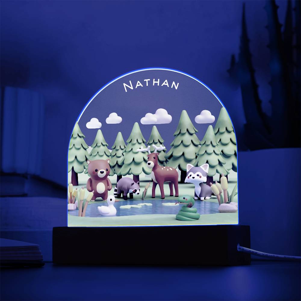 Acrylic Dome Plaque Forest Night Light