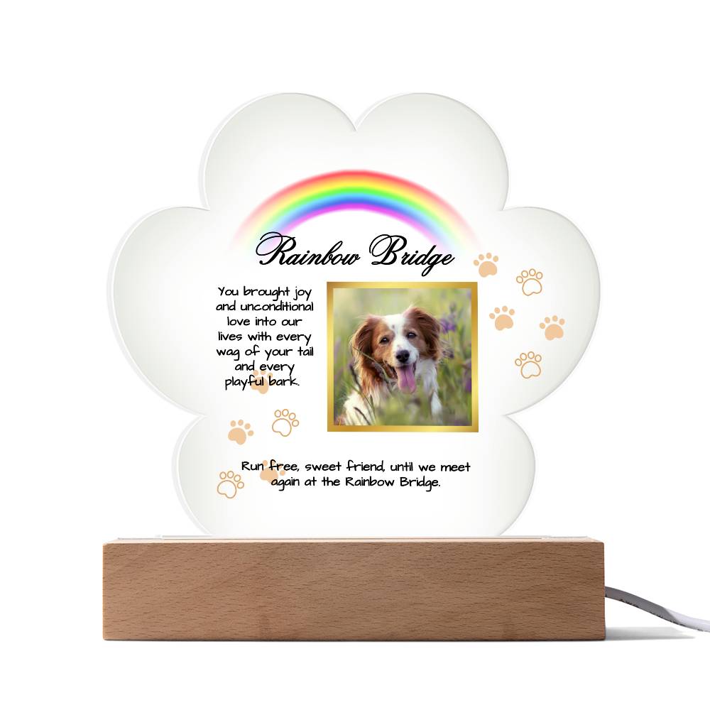 Dog Memorial Acrylic Paw Plaque