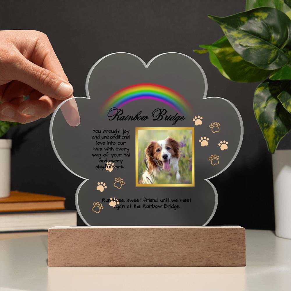 Dog Memorial Acrylic Paw Plaque