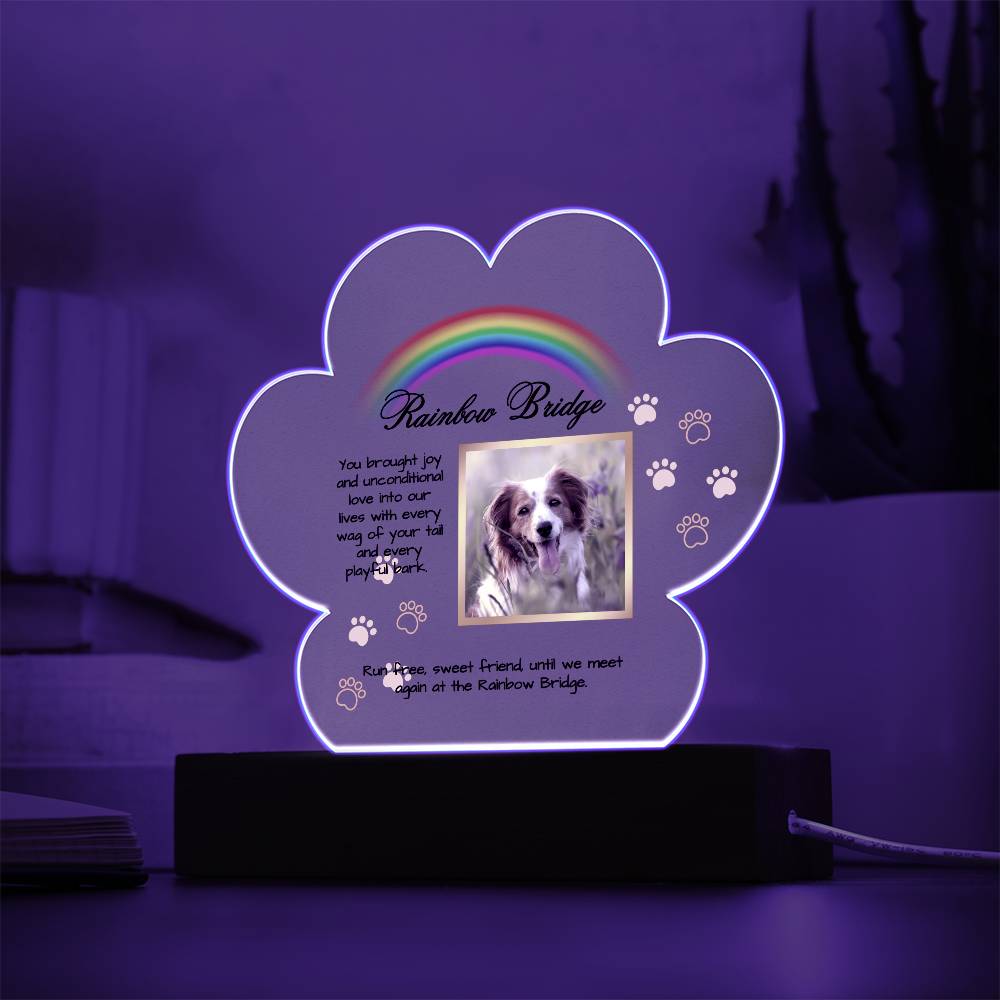 Dog Memorial Acrylic Paw Plaque